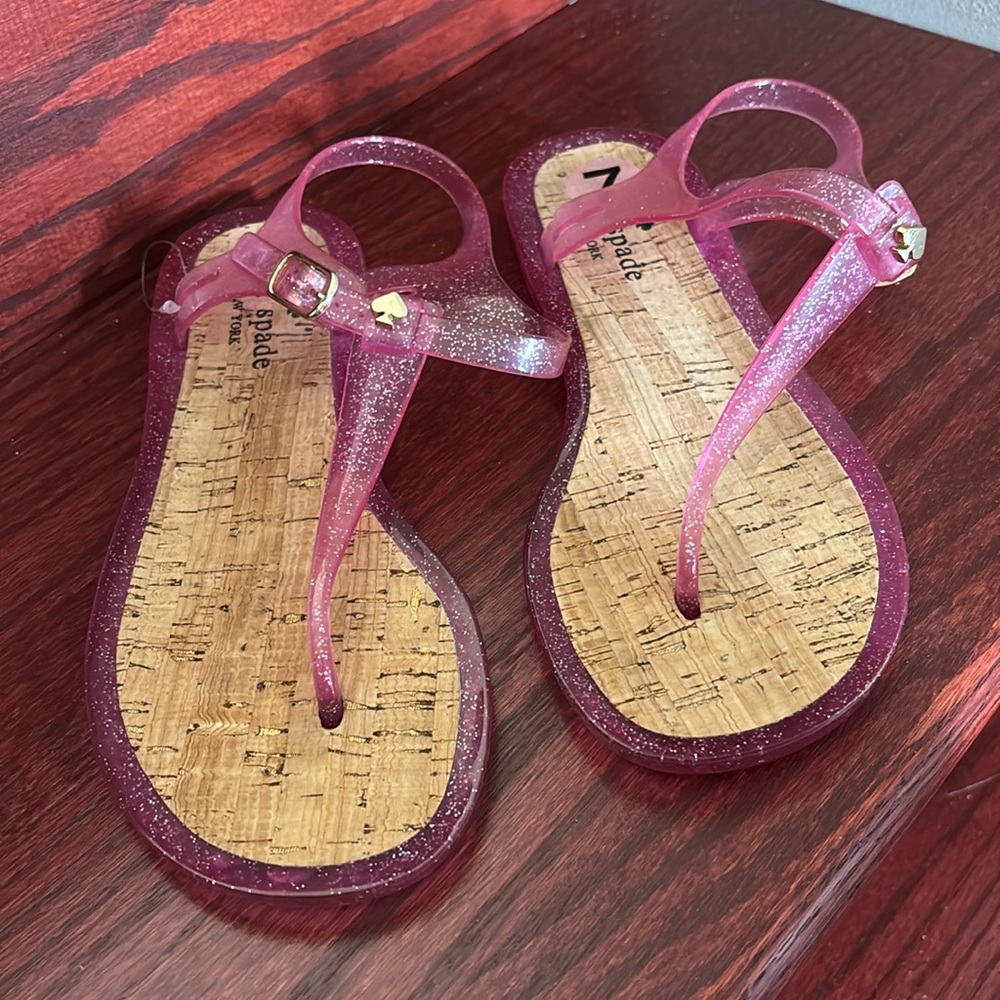 Kate Spade Yari Pink Glitter Jelly Sandals Size 7